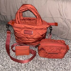 Marc Jacobs Quilted Orange Crossbody Bag Set